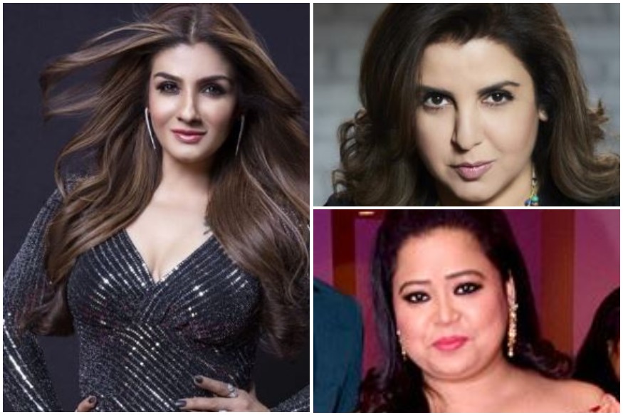 raveena-tandon-bharti-singh-farah-khan-bollywood-hot-gossips-entertainments-saga